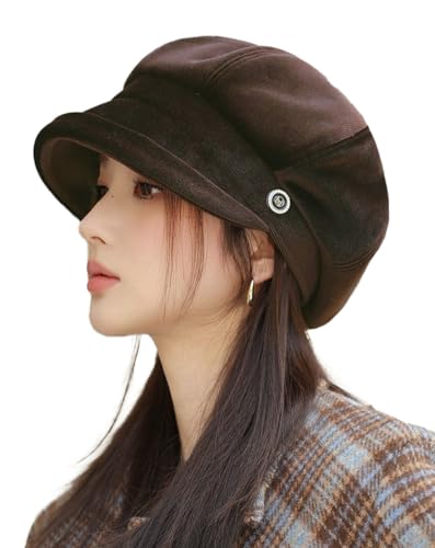 URAWOW Newsboy Cap for Women with Visor Fall Beret Hats for Women Ladies Slouchy Fashion Accessories Classic Casual - color: Style a Grey