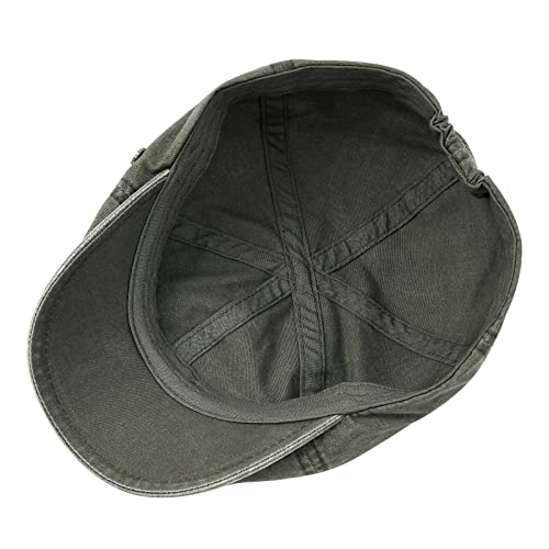 VOBOOM Cotton Flat Cabbie Hat Gatsby Ivy Irish Hunting Newsboy Cap - color: Washed Army Green