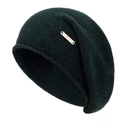 Knit Slouchy Beanie Hats for Women Cashmere Ski Cap Knitted Wool Soft Warm Winter Hat - color: A09-dark Olive
