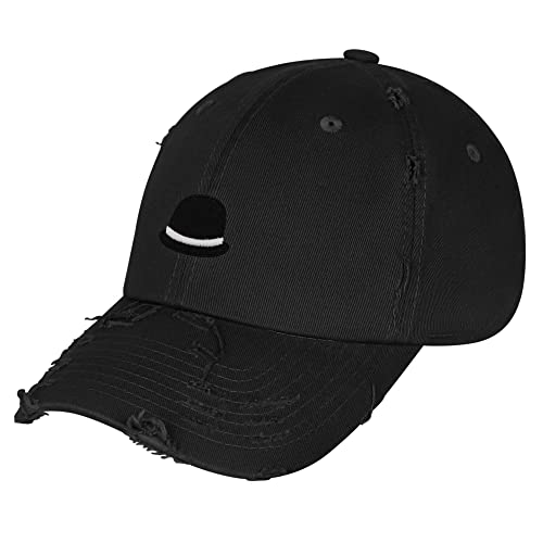 JPAK Bowler Hat Vintage Dad Hat Frayed Embroidered Cap Funny - color: Black