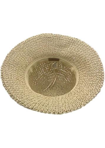 Woven Straw Hat for Women Foldable Summer Beach Hat Wide Brim Floppy Bucket Hat - color: Beige