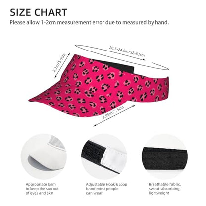 Adjustable Lightweight Open Top Sports Sun Visor Hat Cap for Golf Tennis - color: Pink Cheetah