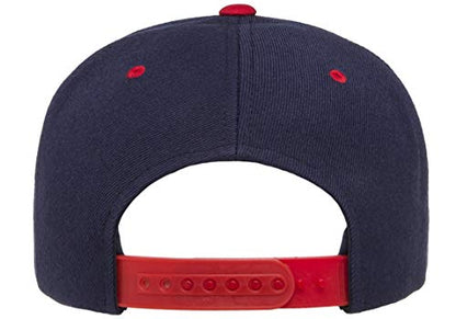 Flexfit Unisex Adult Yp Classics Premium Snapback Cap – 2-Tone - color: Navy/Red