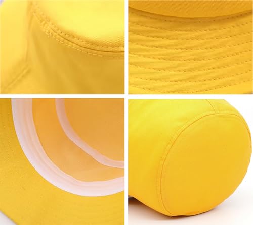 Bucket Hat Beach Sun Hat Fishing Hat for Women Men, Summer Outdoor Travel Packable Fisherman Hat - color: Yellow