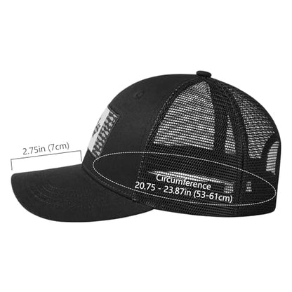 BASSDASH Altimate Fishing Hat Mesh Back for Men Women Adjustable Baseball Trucker Cap - color: Black Fish Maple Flag