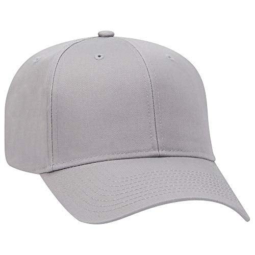 OTTO 6 Panel Pro Style Cotton Blend Twill Cap - color: Gray