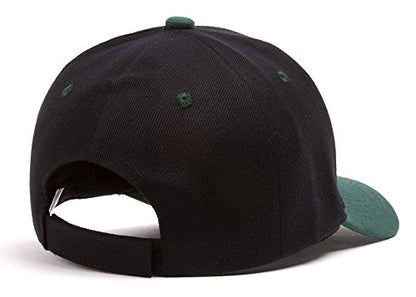 TOP HEADWEAR 12-Pack Adjustable Baseball Hat - color: Black/Forest Green
