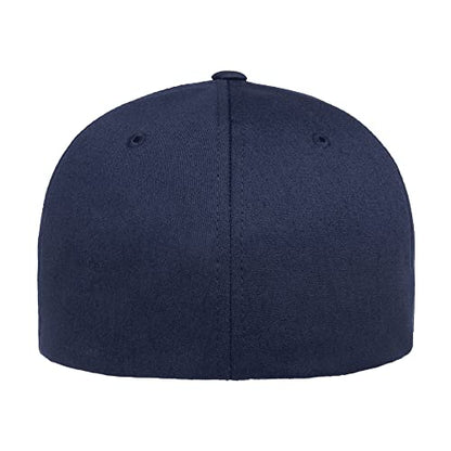 Flexfit 5001 Standard Cotton Twill 6-Panel Fitted Baseball Cap - color: Navy, size: Large-X-Large