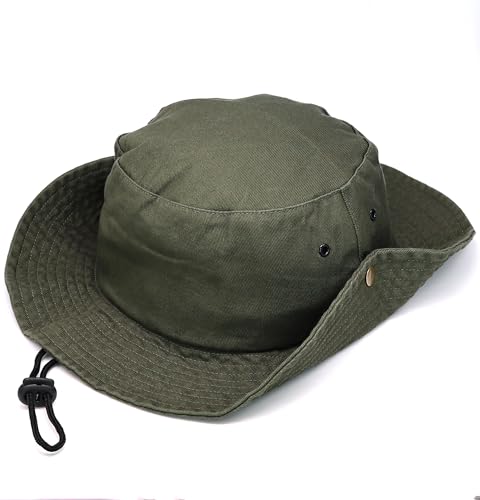 Antourage Bucket Hat Unisex Hiking Outdoor Fishing Hunting Safari Packable UV Protection Multiuse Boonie Hat - color: 01. Olive, size: Large