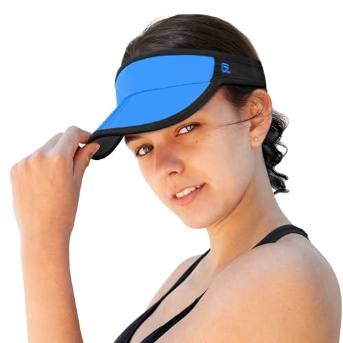 GADIEMKENSD Foldable Sun Visor Hat UPF 50+ Lightweight Adjustable - color: Blue Dark Gray