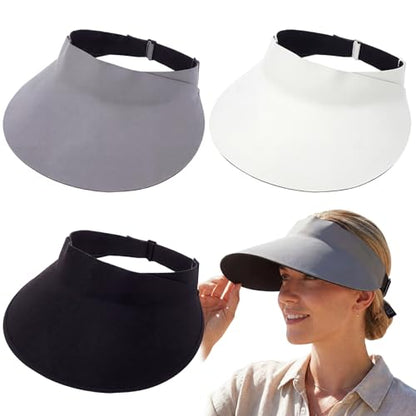 Shyyween 3 Pcs Sun Visor Women - color: Black,white,grey, style: Seamless