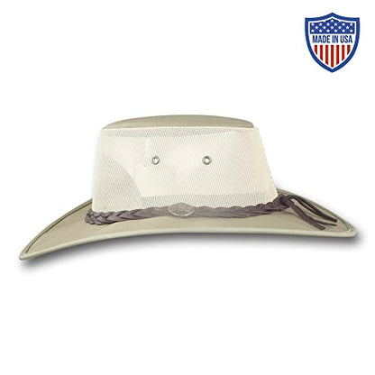 Barmah Hats Wide Brim Canvas Cooler Hat - Item 1087 - color: Khaki, size: Small