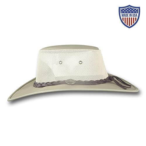 Barmah Hats Wide Brim Canvas Cooler Hat - Item 1087 - color: Khaki, size: Large