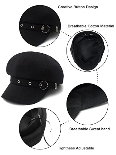 Women Beret Newsboy Hats Classic Autumn Spring Winter Cap - color: Black