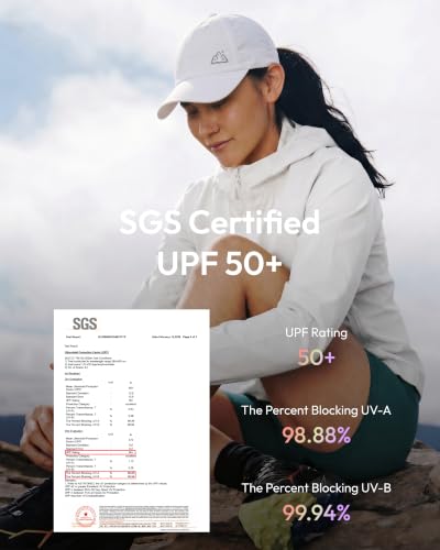 Jeasona UPF 50+ UV Protection Running Hat for Women, Lightweight Quick Dry Packable Sun Protection Baseball Cap - color: White