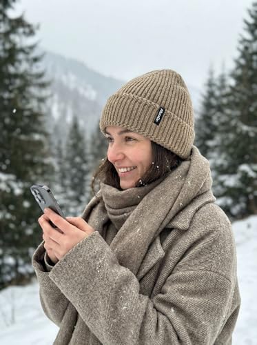 Beanie for Men Women Unisex Winter Hat Cuffed Thick Chunky Knitted Beanies Skull Cap - color: Khaki