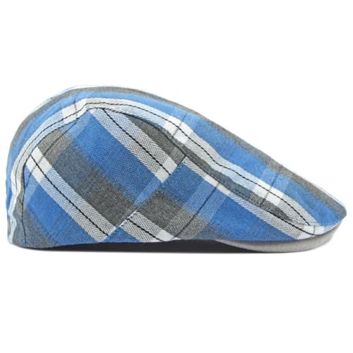 2 Pack Mens Newsboy Flat Cap Plaid Ivy Gatsby Cabbie Driving Golf Hat Beret - color: 2 Pcs Set G