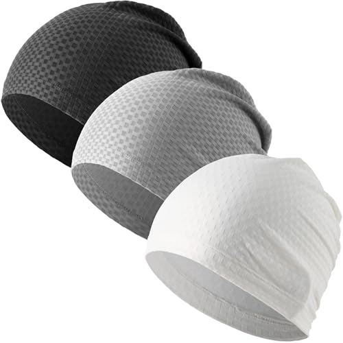 WTACTFUL 3-Pack Breathable Cooling Skull Cap for Men & Women Summer - color: # Black+gray+white