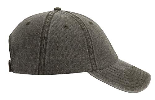 OTTO Garment Washed Pigment Dyed Cotton Twill 6 Panel Low Profile Dad Hat - color: Dk. Ol. Green