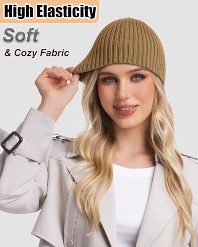ROYBENS Wool Beanie for Men Women, Seamless Knit Warm Winter Hat Skull Caps - color: 1pcs-light Tan