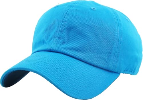 KBETHOS® Classic Washed Cotton Baseball Cap - color: Blue Aqua