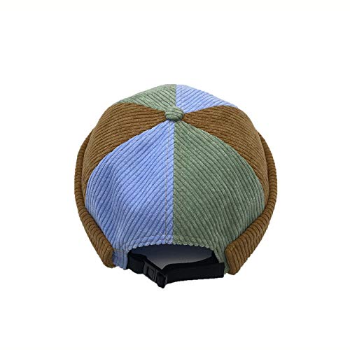 Men Hats Docker Cap Hats Beanie Sailor Cap Worker Hat Rolled Cuff Retro Brimless Hat with Adjustable - color: 304-blue