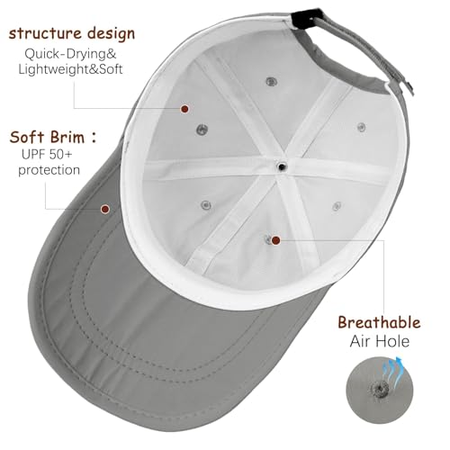 ZOORON Soft Brim Baseball Cap Low Profile Unstructured Dad Hat, Adjustable Washer Friendly Sport Hats for Golf Running - color: 1pack-dark Gray