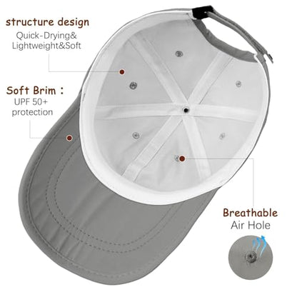 ZOORON Soft Brim Baseball Cap Low Profile Unstructured Dad Hat, Adjustable Washer Friendly Sport Hats for Golf Running - color: 1pack-dark Gray