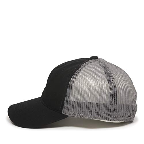 Outdoor Cap Garment Washed Meshback Cap - color: Black/Dark Grey