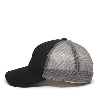 Outdoor Cap Garment Washed Meshback Cap - color: Black/Dark Grey
