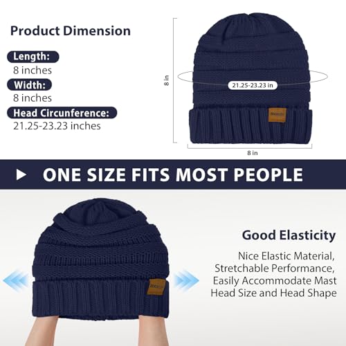 ZOORON Womens Winter Hat Slouchy Beanies for Women Cable Knit Beanie Hats - color: 1pack- Navy