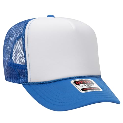 BROTHER TRUCKERS The World's Greatest Neon Colored Trucker Hat Blanks - Wholesale Bulk Unisex Snapback Hats - color: Neon Blue/White/Neon Blue