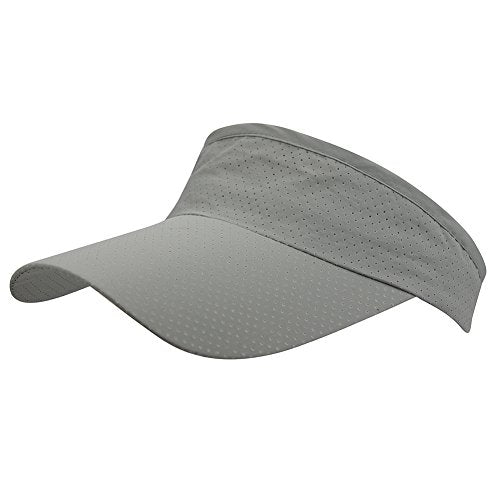 Mens Summer Quick-Dry Run Long Brim Empty Top Baseball Tennis Sun Hat Cap Visor - color: Light Gray
