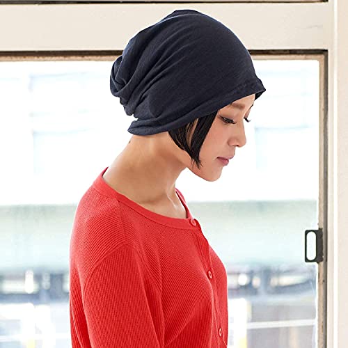 CHARM Black and Dark Gray Cotton Summer Beanies for Men & Women