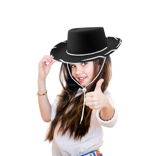 12 Pcs Child Felt Cowboy Hats Wide Brim Cowboy Cowgirl Hat Rodeo Western Hat for Kids Halloween Cosplay Accessories - color: Color Set 2