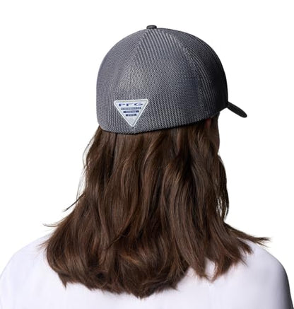 Columbia Unisex PFG Patch Mesh Ball Cap - color: Shark/City Grey/Redfish Shine, size: Large-X-Large