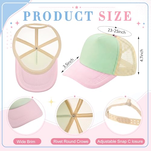 Hercicy 40 Pack Blank Trucker Hat Bulk - color: Macaron Color Block Style