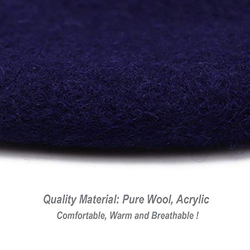 Wheebo Berets for Kids Wool French Beret Hats Artist Painter Hats for Little Girls Boys Solid Color Style - color: Navy