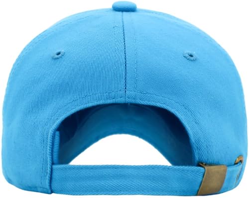 KBETHOS Classic Unisex Cotton Adjustable Low Crown Baseball Cap – Plain Dad Hat - color: Blue Aqua