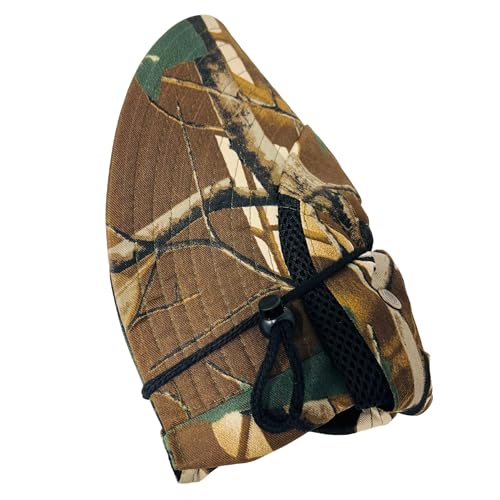 Packable and Adjustable Mesh Boonie Sun Hat with Neck Flap - color: Brown Hardwoods Camo