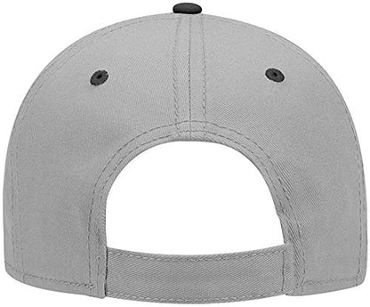 Ashen Fane 6 Panel Structured Low Profile Superior Cotton Twill Basic Baseball Hat - color: Blk/Gry/Gry