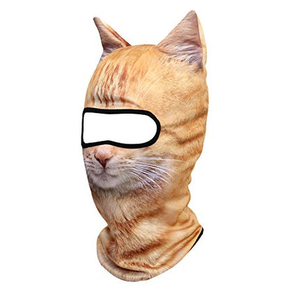WTACTFUL 3D Animal Ears Balaclava, Breathable Face Mask for Halloween - color: Cat Meb-19