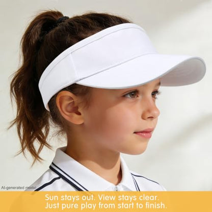 WILLPORT Kids Adjustable Cotton Visor Sun Hat,6-12Y - color: White