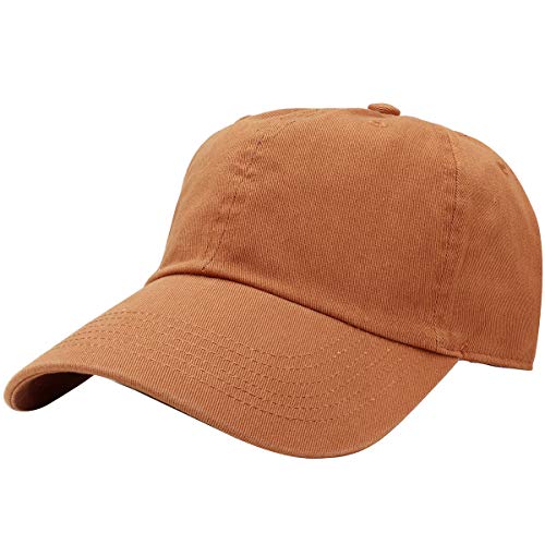 Falari Classic Baseball Cap Dad Hat 100% Cotton Soft Adjustable Size - color: Copper