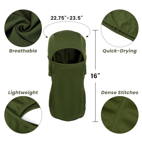 TOPTIE Mesh Balaclava with Hinge Design, Breathable Helmet Liner - color: Neon Green