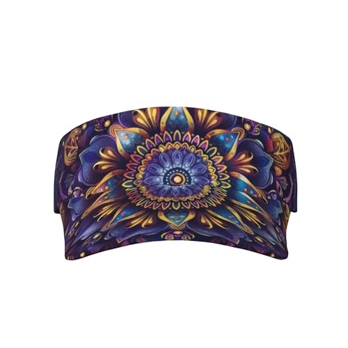 Vintage Mandala Sports Sun Visor Hat Men Women Adjustable Hats Empty Top Cap for Running Tennis Golf - color: Color-17