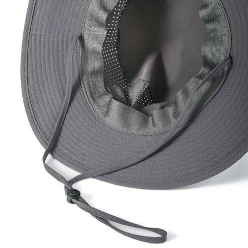VOBOOM Unisex Wide Brim UV Protection Fishing Sun Hat - color: Dark Grey