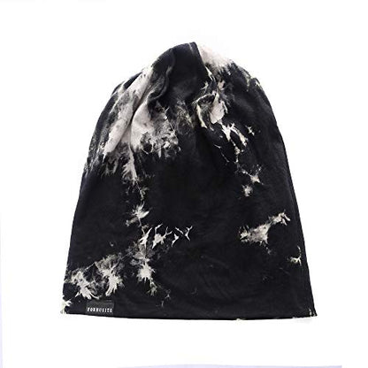 Mens Slouchy Beanie Hat Thin Baggy Summer Skull Cap - color: Black