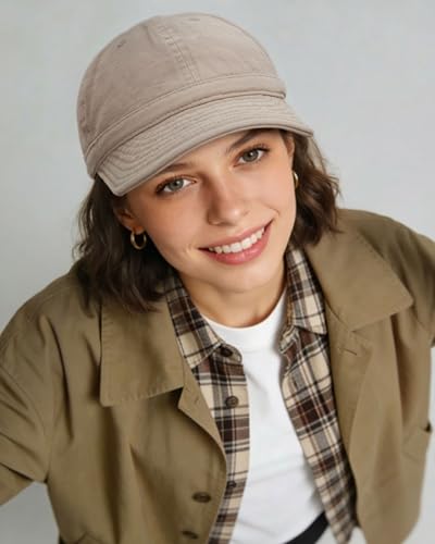 CLAPE Short Brim Hats for Men, Low Profile Soft Cotton Unstructured Dad Hat - color: Dy06-beige