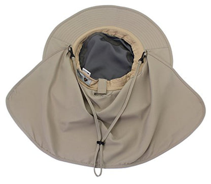 Home Prefer UPF50 Mens Sun Hat with Neck Flap Quick Dry UV Protection Cap Womens Wide Brim Fishing Hat Neck Flap Beach Garden - color: B-gray Brim